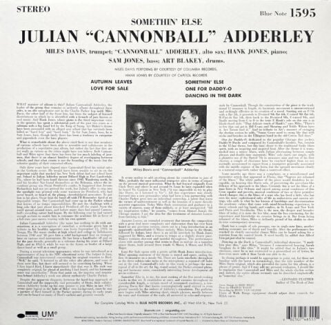 Cannonball Adderley - Somethin' Else - Plak