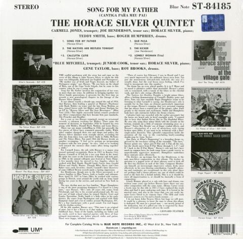 Horace Silver - Song for My Father - Plak