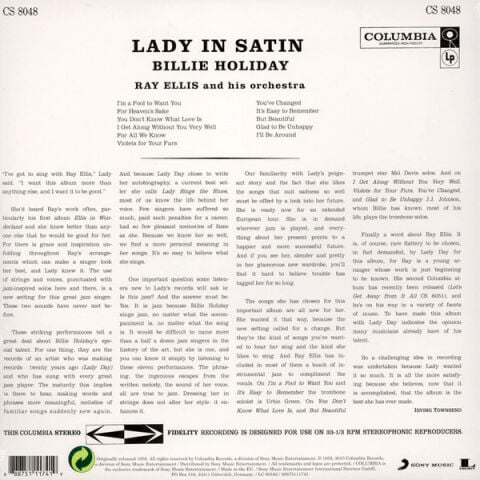 Billie Holiday With Ray Ellis And His Orchestra – Lady In Satin - Plak